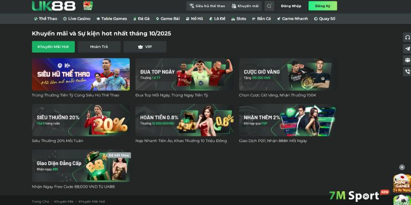 Khuyến mãi khủng chỉ có tại UK88