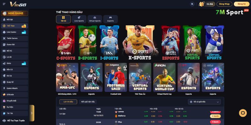 Sảnh thể thao tại nhà cái là điểm đến được cộng đồng bet thủ Việt săn đón bậc nhất