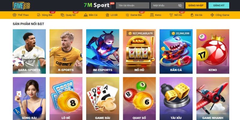 Sự đa dạng từ thể thao, casino đến game bài và các sản phẩm giải trí khác